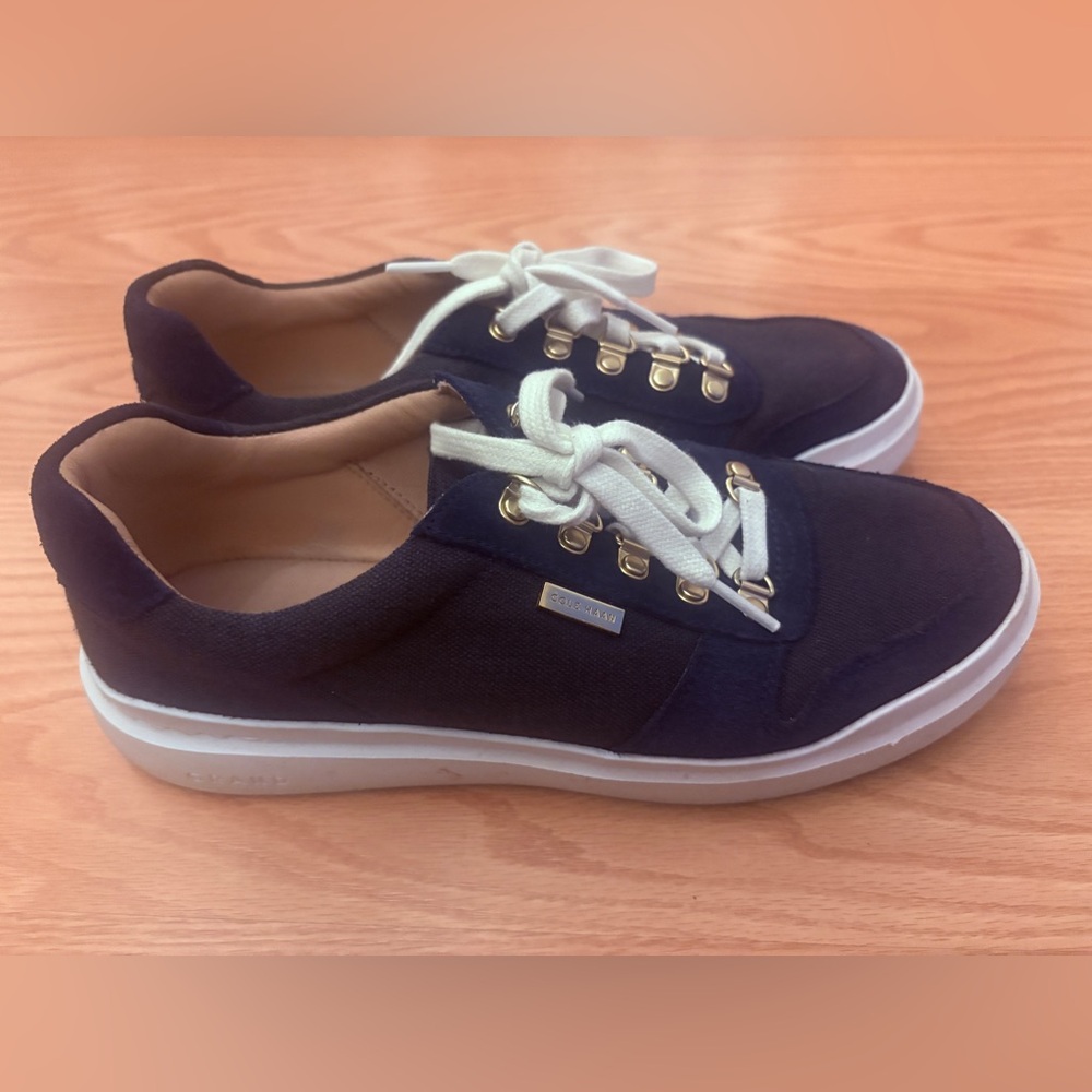 Cole Haan navy blue canvas Grandseries sneakers women’s size 9